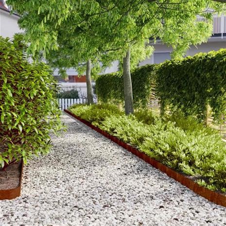 vidaXL Nurmikonreunukset 50 kpl 10x103 cm joustava Corten-teräs