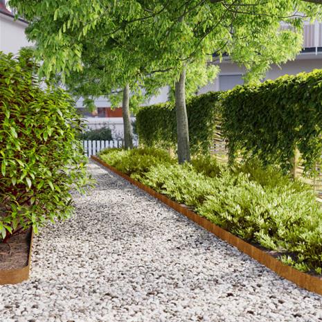 vidaXL Nurmikonreunukset 50 kpl 10x103 cm joustava Corten-teräs