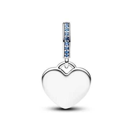 Pandora Engravable Heart Blue Stone Dangle hela 793926C03