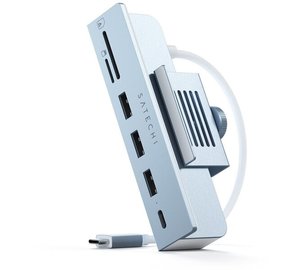 Satechi USB-C Clamp Hub for 24 iMac -adapteri, Sininen