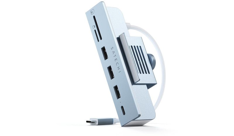 Satechi USB-C Clamp Hub for 24 iMac -adapteri, Sininen