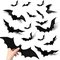 Vedenpitävä 3D Halloween-koristeiden lepakkotarrojen sarja Smartelf 72 kpl Musta – kuva 1