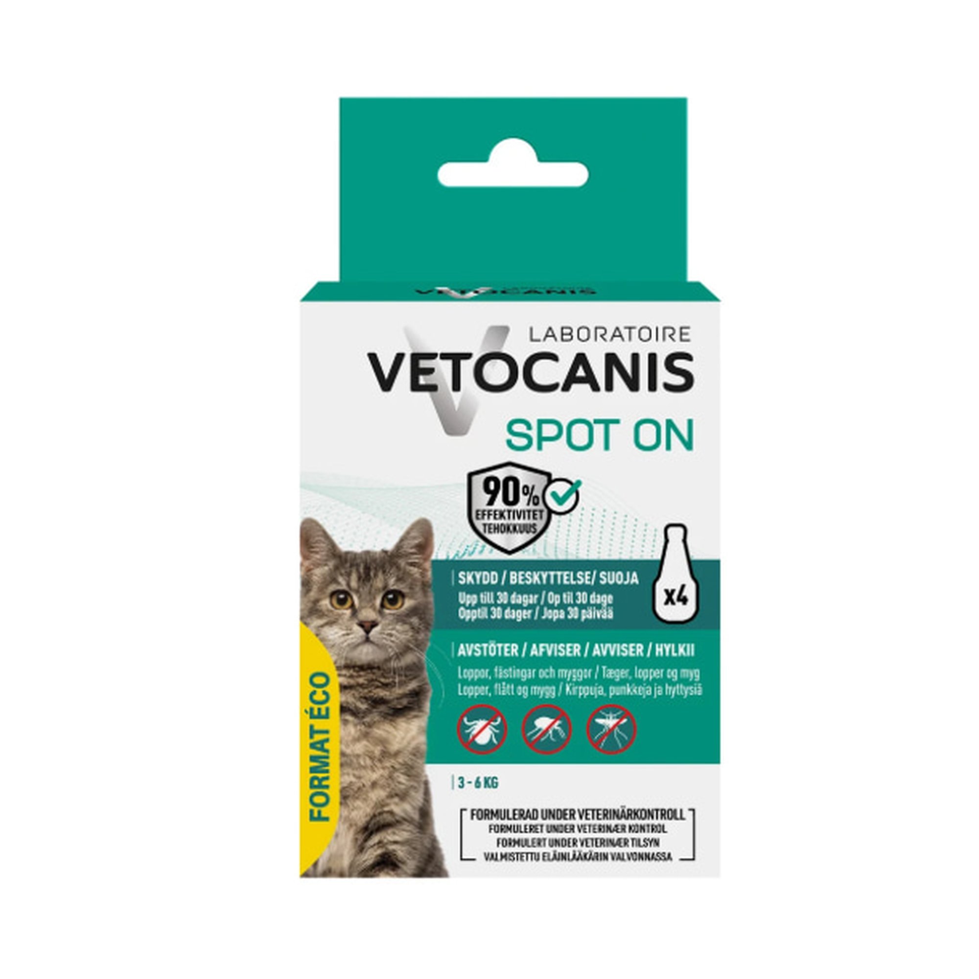 Vetocanis Anti-parasite Spot on Cat 4 x1,2 ml kissan loiskarkote