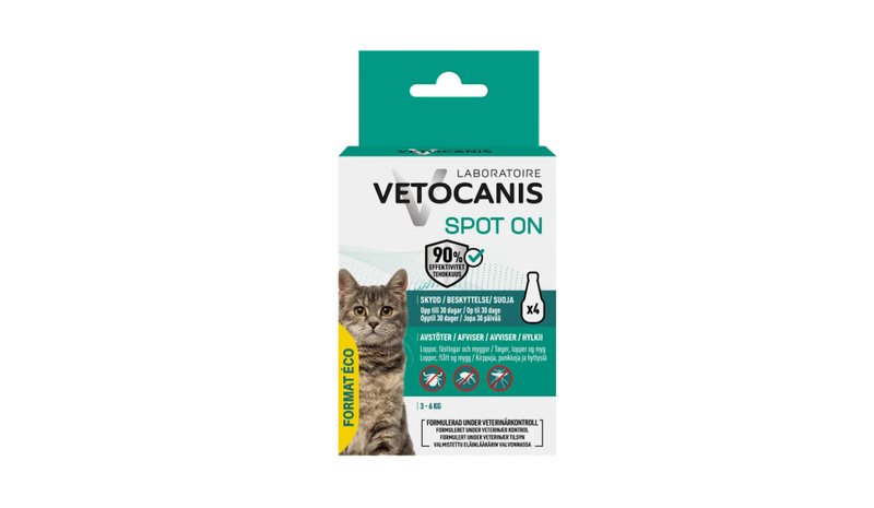 Vetocanis Anti-parasite Spot on Cat 4 x1,2 ml kissan loiskarkote – kuva 1/2
