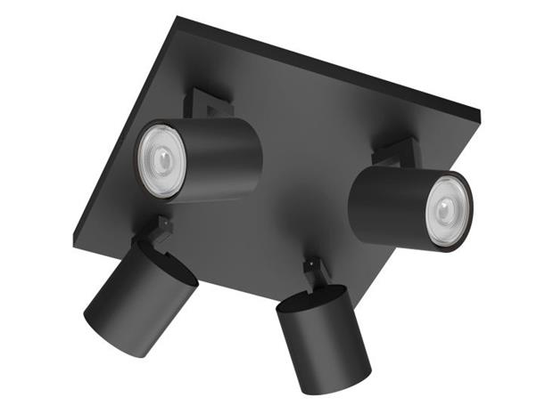 Philips - Kohdevalo RUNNER 4xGU10/20W/230V musta