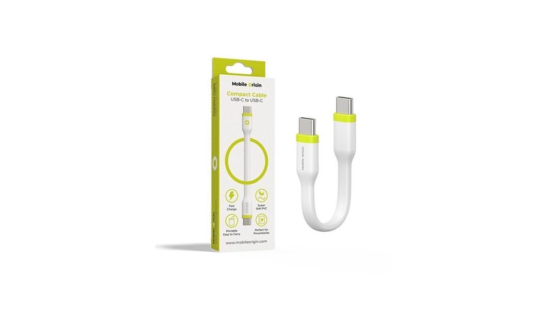 Mobile Origin Compact cable USB-C to USB-C - white – kuva 1/1