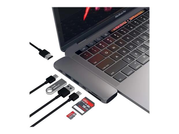 Satechi Aluminium USB-C Pro Hub -adapteri, Tähtiharmaa – kuva 8/8