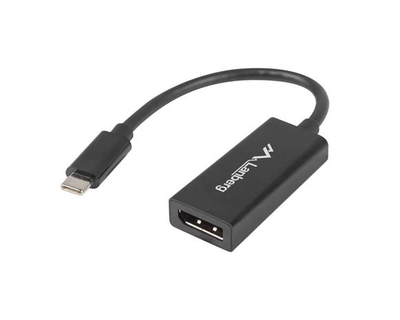 USB Type C - LANBERG - AD-UC-DP-01 - 15 cm - DisplayPort liitin - Musta väri