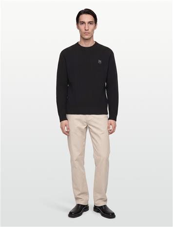 Maison Kitsune Fox Head Wool Ribbed Jumper - Black - XL