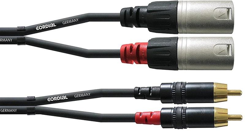 Cordial 2 x RCA - 2 x XLR, 1,5 m