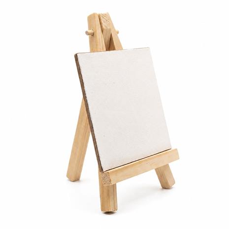 Mini taulu ja puinen maalausteline