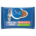 4x 85g PURINA ONE Sterilcat Lohi ja kalkkuna märkäruokaa kissoille