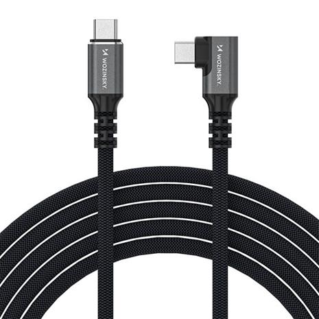 Wozinsky WPS2-UY41S USB-C Thunderbolt 4 240W 2m Angle Cable - Black