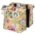 Kaksipuoleinen tavaratelineen laukku BASIL BLOOM FIELD DOUBLE PANNIER BAG 28-35L, Universal Bridge System, hunajankeltainen (UUSI)