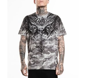 Affliction - Death Eyes S/S Tee - T-paita - Miehet - Harmaa