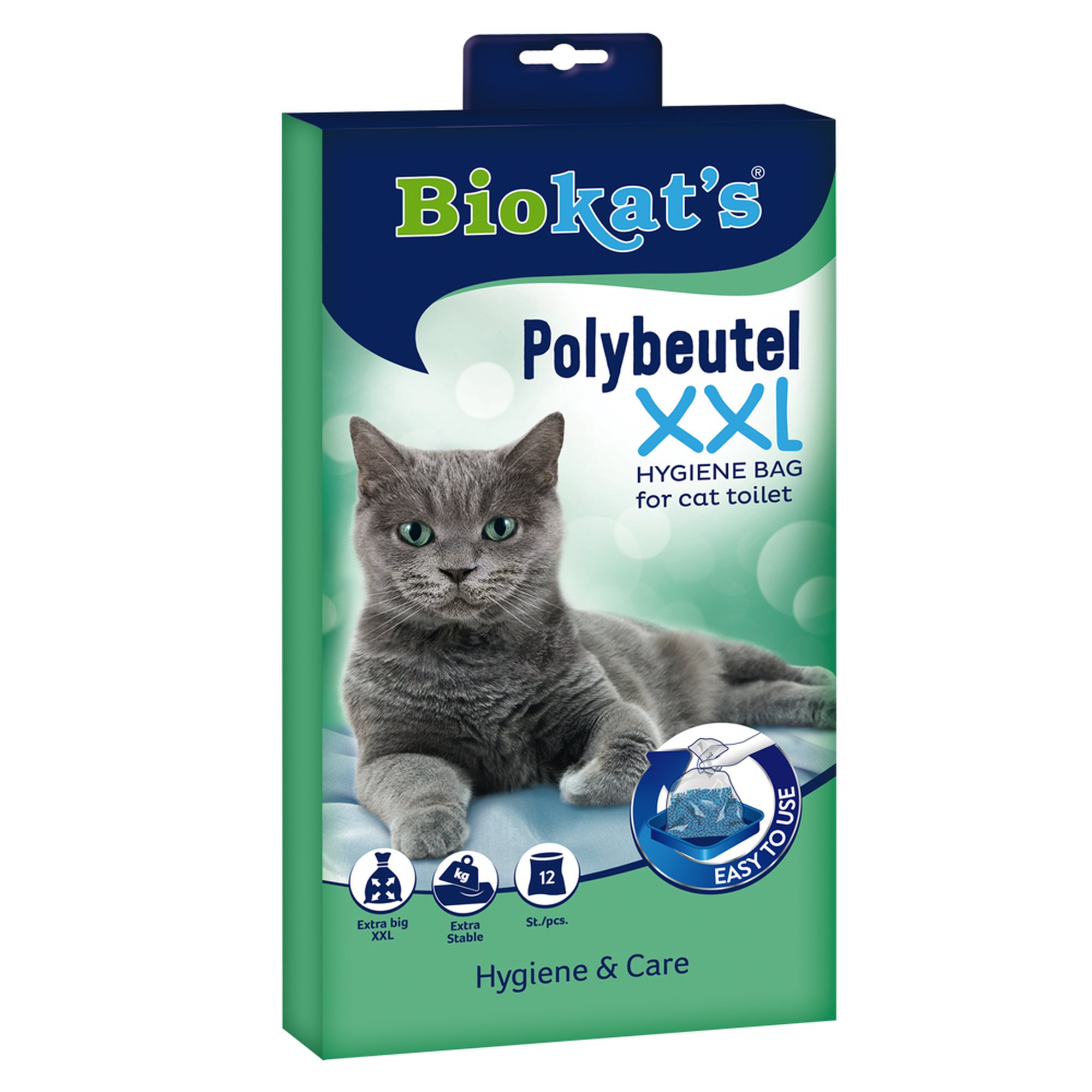 12kpl Biokat's Polybag kertakäyttöpussi kissanhiekalle