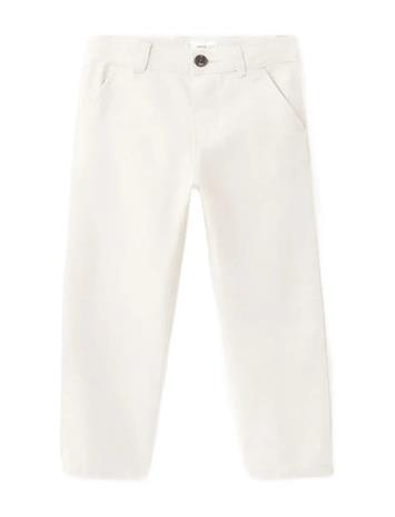 Mango Straight Linen-Blend Trousers - Navy - 4-5