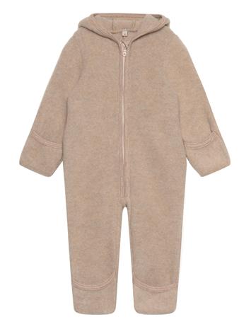 Huttelihut Pram Suit Wool Fleece - Beige - 104