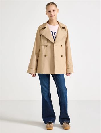 Lindex Short Trench Coat - Beige - 152