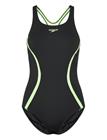 Speedo Solid Splice Medalist One Piece - Black - 50