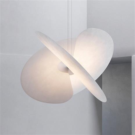 Luceplan Levante LED-riippuvalaisin valkoinen Ø90cm 54W