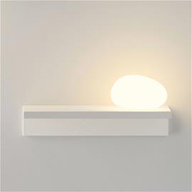 Vibia LED-seinävalaisin Suite, kivi oikealla, valkoinen, 14 cm
