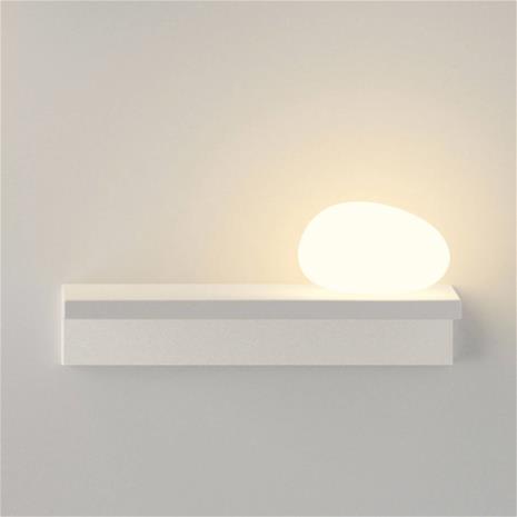 Vibia LED-seinävalaisin Suite, kivi oikealla, valkoinen, 14 cm