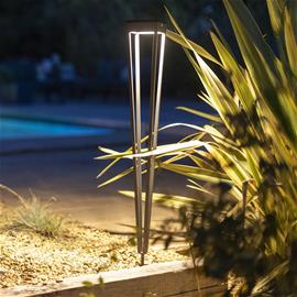 Les Jardins LED-aurinkolamppu Tinka, harmaa, 90 cm, maapiikki