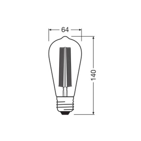 OSRAM LED Vintage 1906 Edison, harmaa, E27, 11 W, 818, himmennettävä