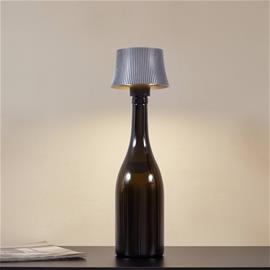 Lindby LED-akkupöytävalaisin Linor, savuharmaa, USB, himmennettävä