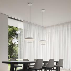 Karman LED-riippuvalaisin BLANCO, Ø 60 cm, valkoinen, metalli