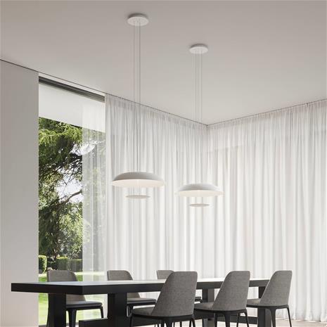Karman LED-riippuvalaisin BLANCO, Ø 60 cm, valkoinen, metalli
