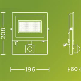 Philips LED-kohdevalaisin ulos Lois UE Sensor, 24 W, 3000 K IP65