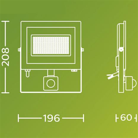 Philips LED-kohdevalaisin ulos Lois UE Sensor, 24 W, 3000 K IP65
