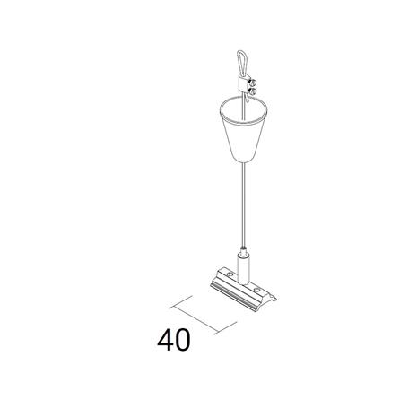 Ivela ripustin SQUARE 48 V musta, lukitus pendeli 2 m – kuva 1/1
