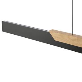 LED-riippuvalaisin Arcus, musta/ruskea pituus 121 cm metalli/puu