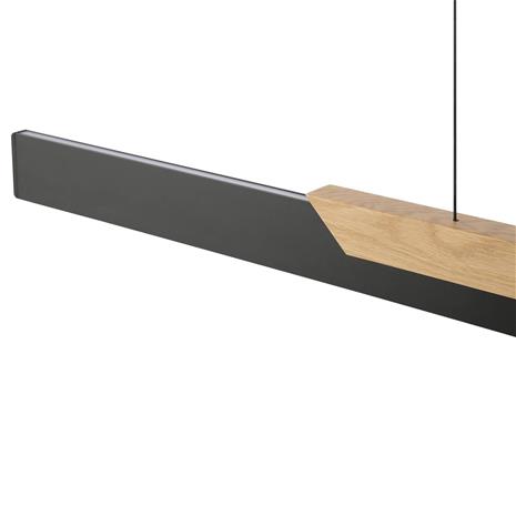 LED-riippuvalaisin Arcus, musta/ruskea pituus 121 cm metalli/puu