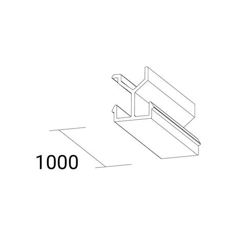 Ivela peitelevy SQUARE 48 V kisko, musta, pituus 100 cm