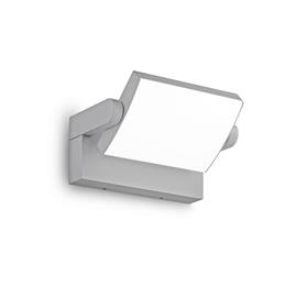 Ideal Lux LED-ulkoseinävalaisin Swipe, harmaa, IP54, 3 000 K