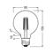 OSRAM LED-lamppu Globe G95 E27 5W hehkulanka 2,700K – kuva 1