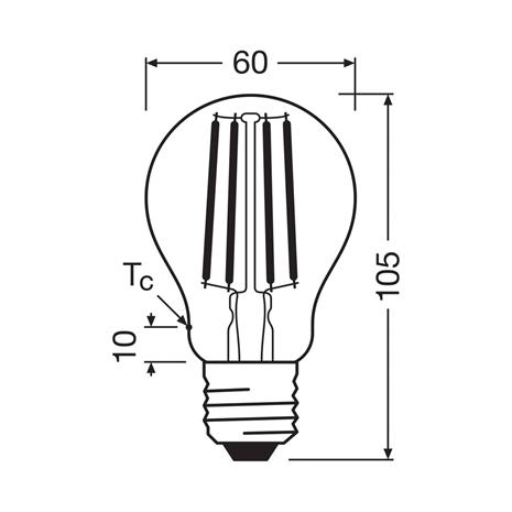 OSRAM LED-lamppu E27 2,2W hehkulanka 2 700K 470lm 2-pack – kuva 1/1
