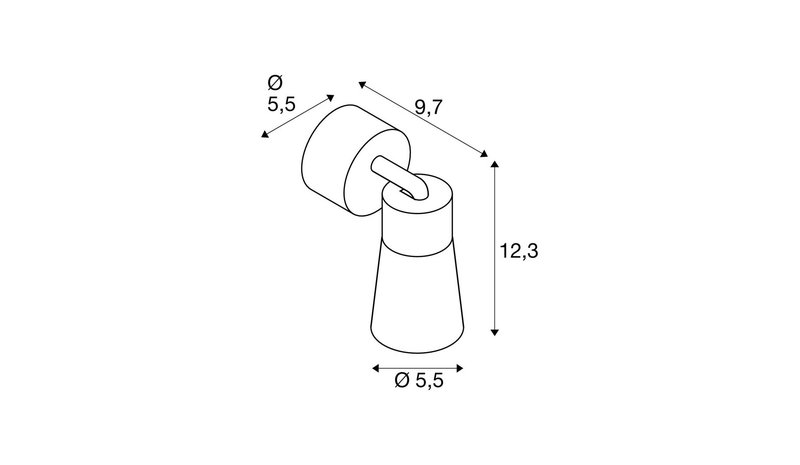 SLV kattovalaisin Puri 2.0 Cone, harmaa, Ø 5 cm, metalli