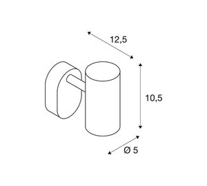 SLV LED-seinäkohdevalaisin Noblo, 3 000 K, valkoinen, 13 cm, metalli
