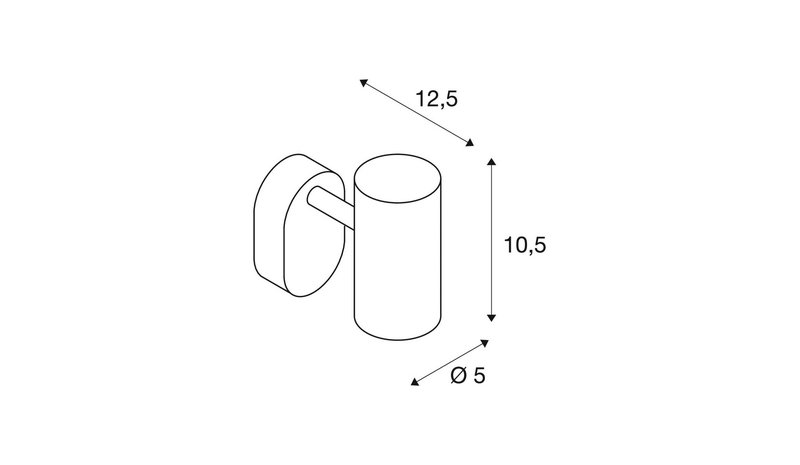 SLV LED-seinäkohdevalaisin Noblo, 3 000 K, valkoinen, 13 cm, metalli