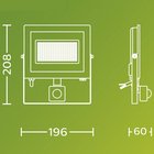 Philips LED-kohdevalaisin ulos Lois UE Sensor, 24 W, 5 000 K IP65