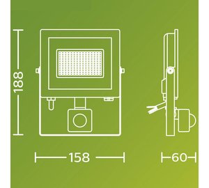 Philips LED-kohdevalaisin ulos Lois UE Sensor, 14 W, 5 000 K IP65