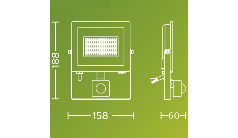 Philips LED-kohdevalaisin ulos Lois UE Sensor, 14 W, 5 000 K IP65