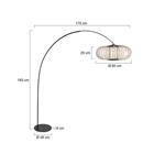 Curve-kaarivalaisin, musta, bambuvarrellinen varjostin, halkaisija 60 cm