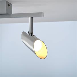 LED-kattokohdevalo Risell, pituus 35 cm, alumiinivärinen