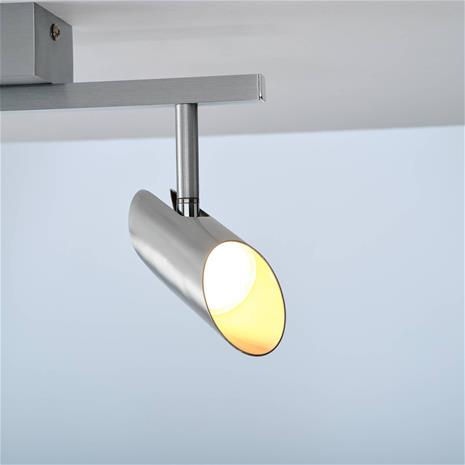 LED-kattokohdevalo Risell, pituus 35 cm, alumiinivärinen